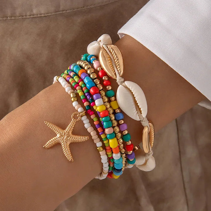 Bohemian Shell Beach Bracelet Set