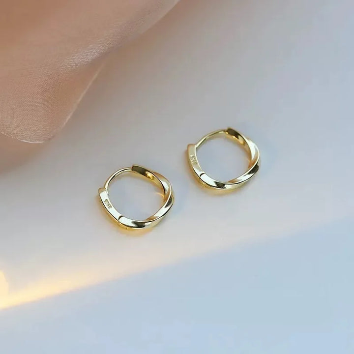 Sterling Silver Round Inlay Earrings