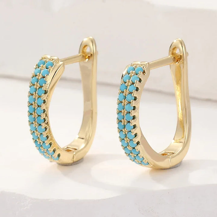 Turquoise Classic Hoop Earrings