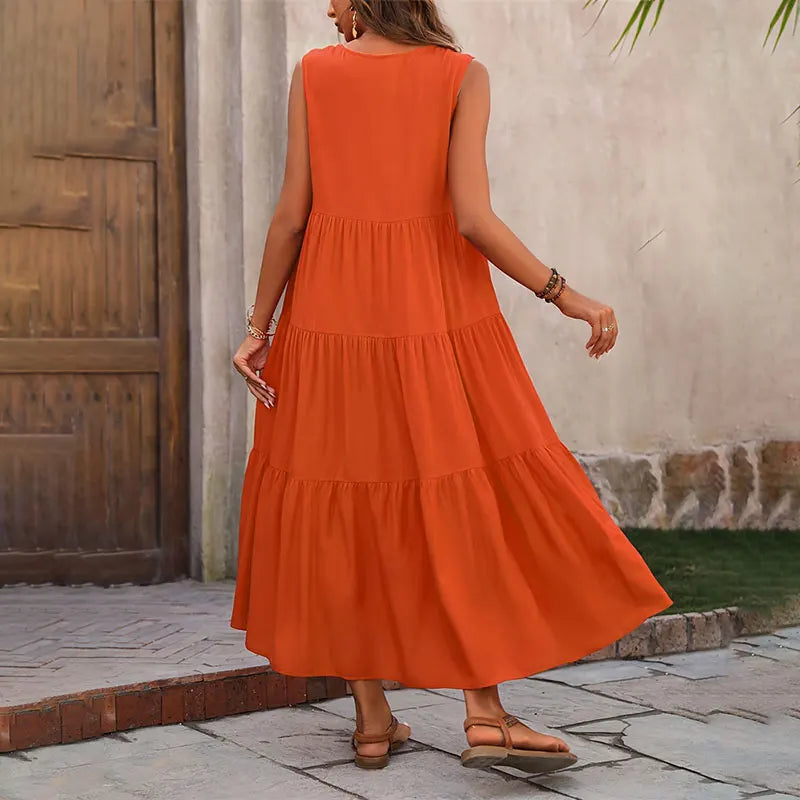 Women’s Dress | Sleeveless V-Neck Maxi