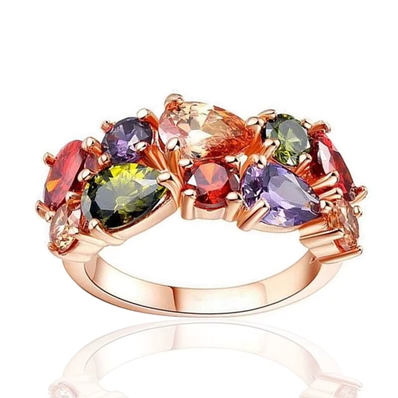 Multicolour Zircon Hoop Ring