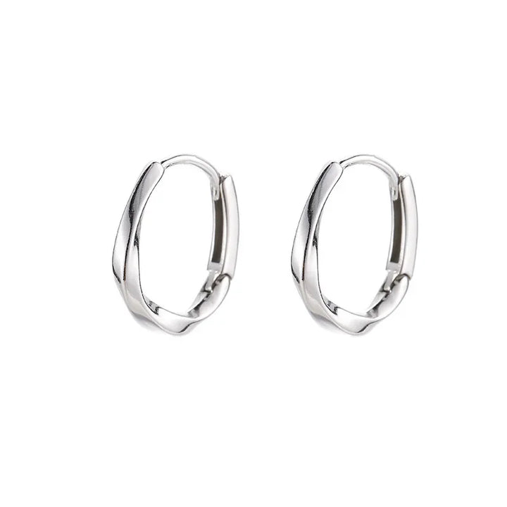 Sterling Silver Round Inlay Earrings