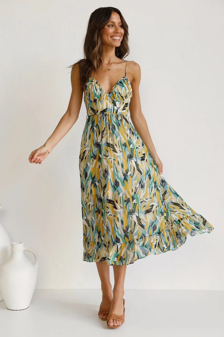 Women's Dress | Adjustable-style Shoulder Straps Midi