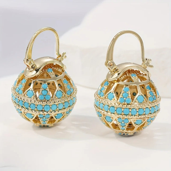 Gilded Turquoise Mandala Earrings