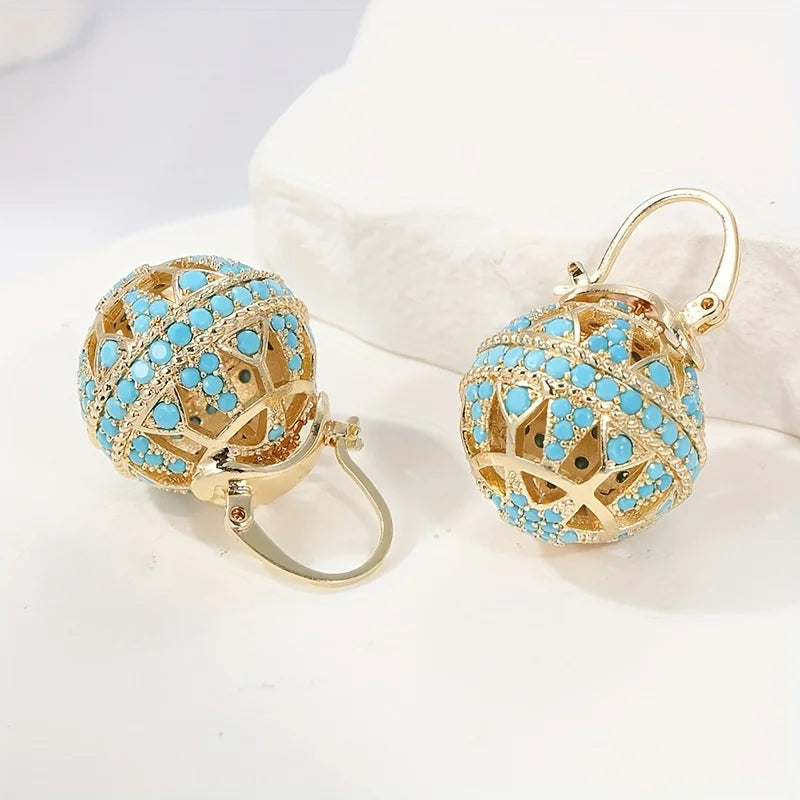 Gilded Turquoise Mandala Earrings