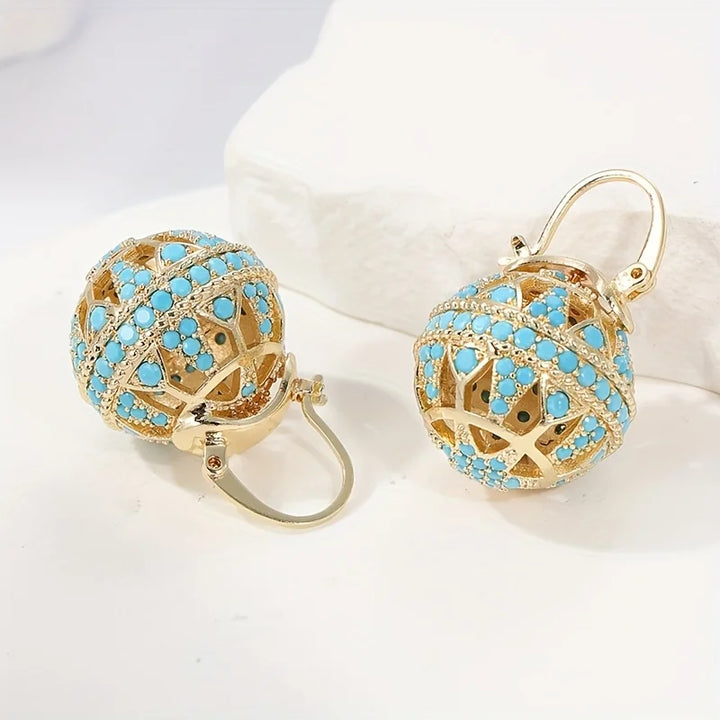 Gilded Turquoise Mandala Earrings