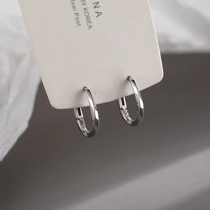 Sterling Silver Round Inlay Earrings