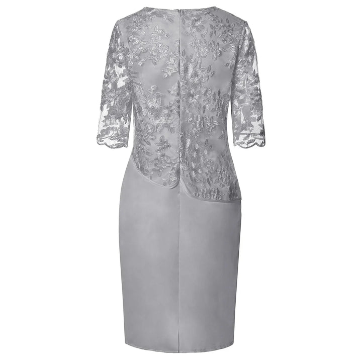 Women's Dress | Knee Length Embroidered Overlay