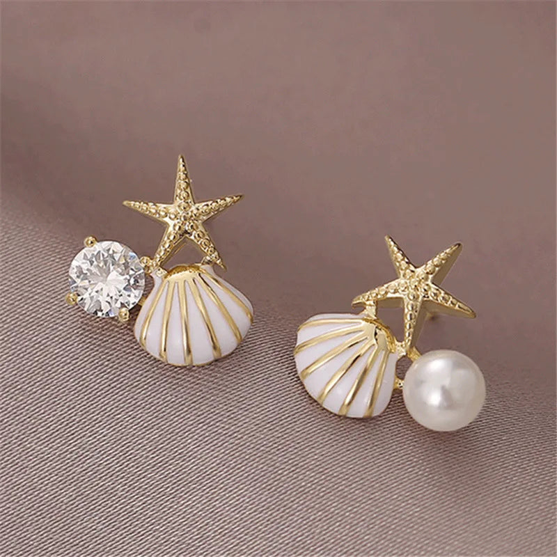 Coastal Dream Starfish Pearl Earrings