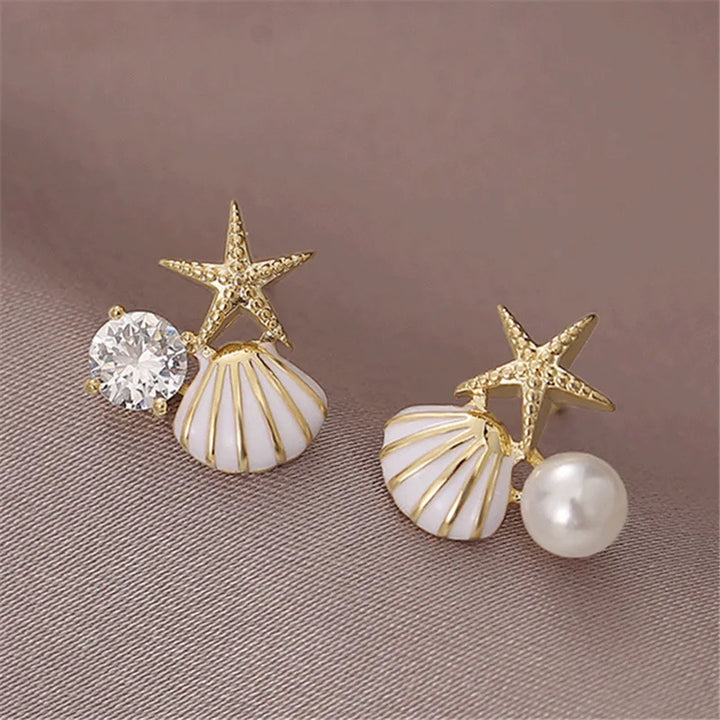 Coastal Dream Starfish Pearl Earrings