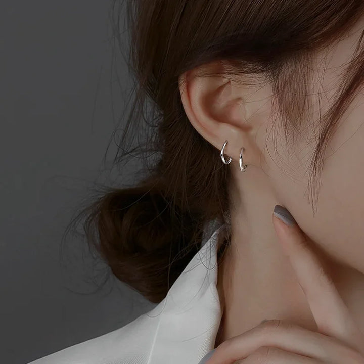 Sterling Silver Round Inlay Earrings