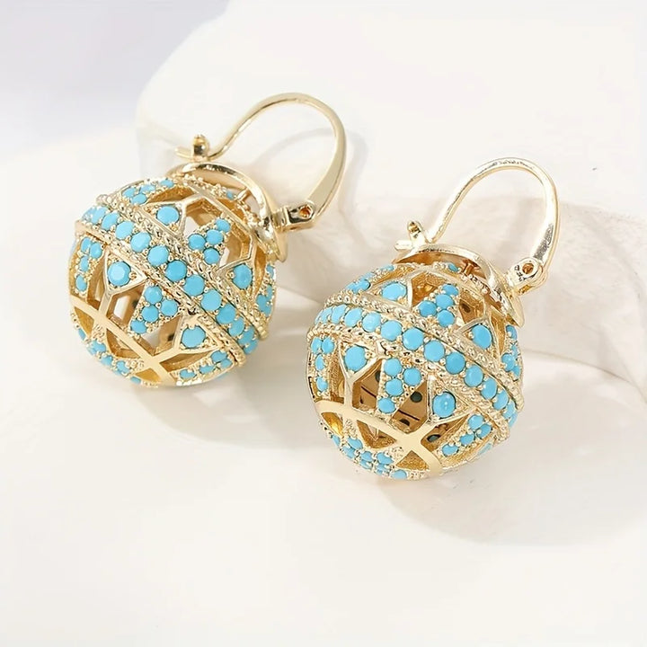Gilded Turquoise Mandala Earrings