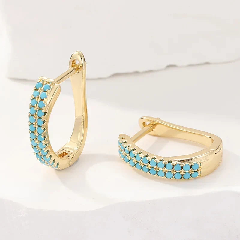 Turquoise Classic Hoop Earrings