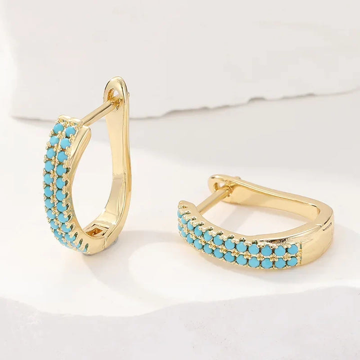 Turquoise Classic Hoop Earrings