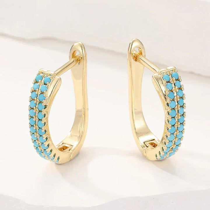 Turquoise Classic Hoop Earrings