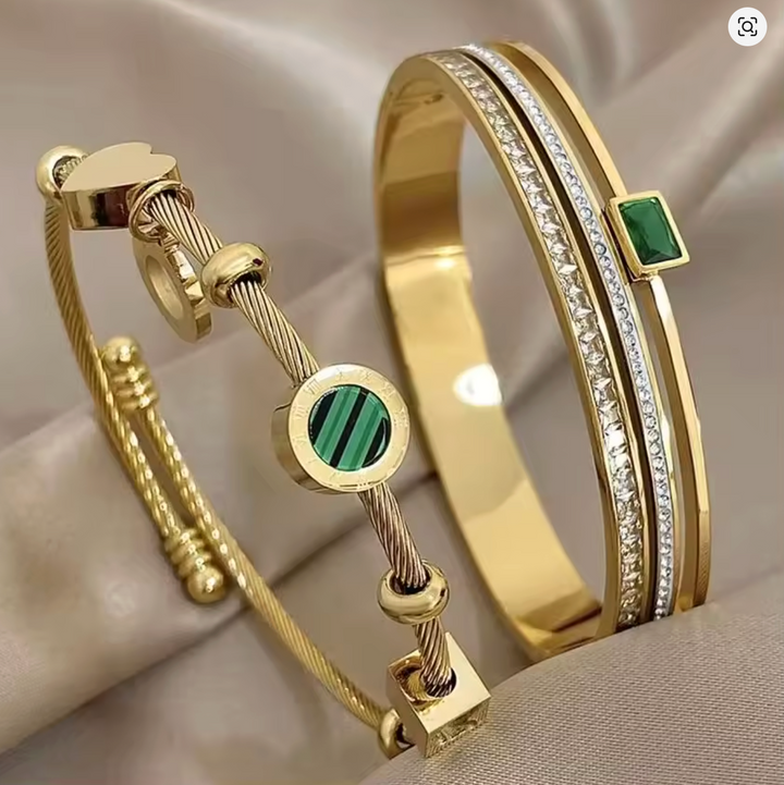 Retro Rhinestone Stone Cuff Bracelet