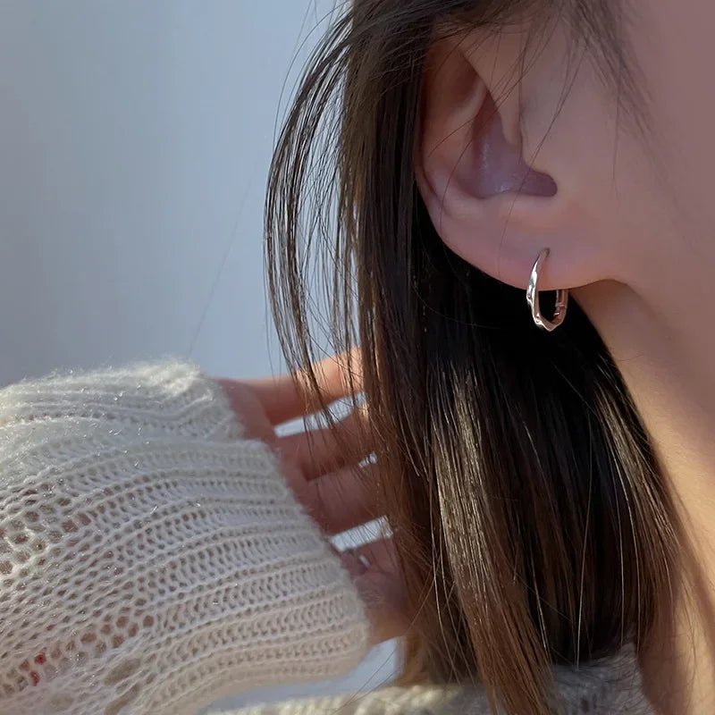 Sterling Silver Round Inlay Earrings