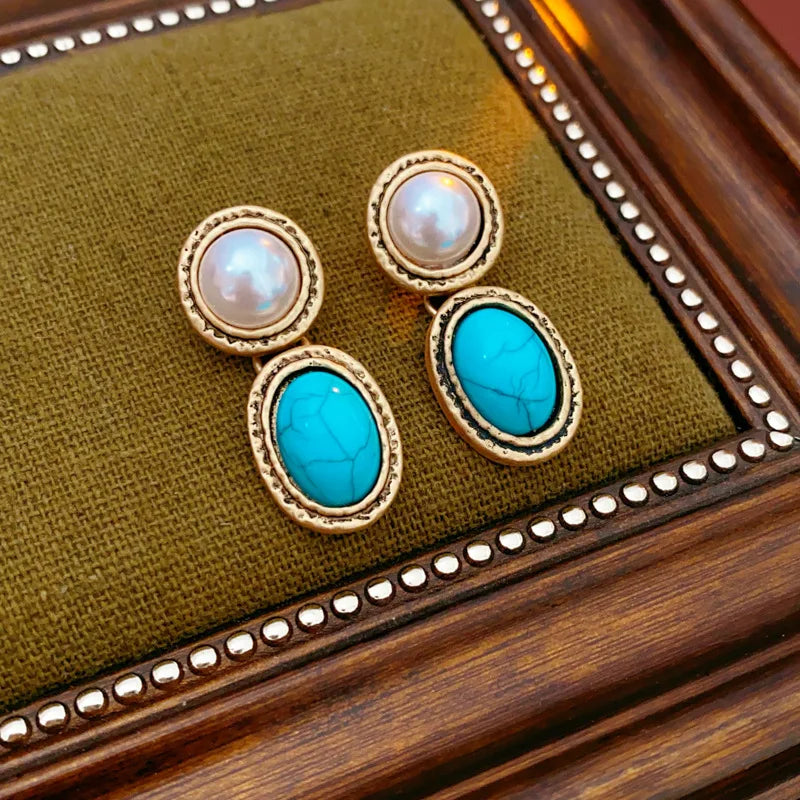 Antique Turquoise Pearl Set