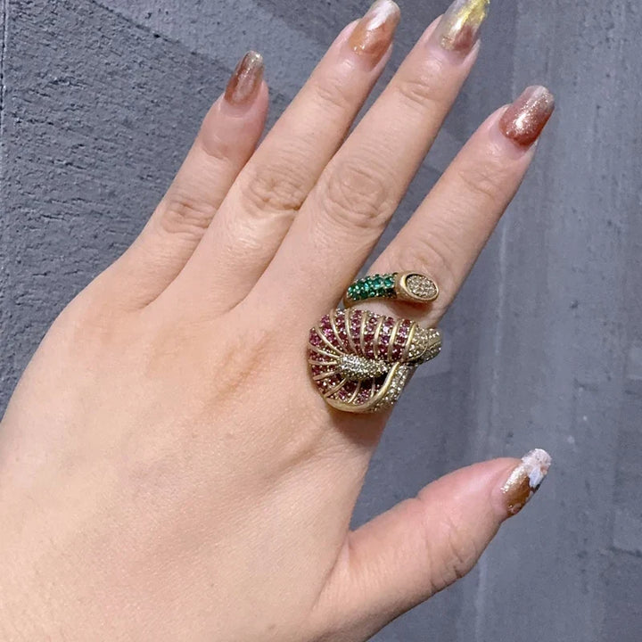 Abstract Flower Crystal Ring