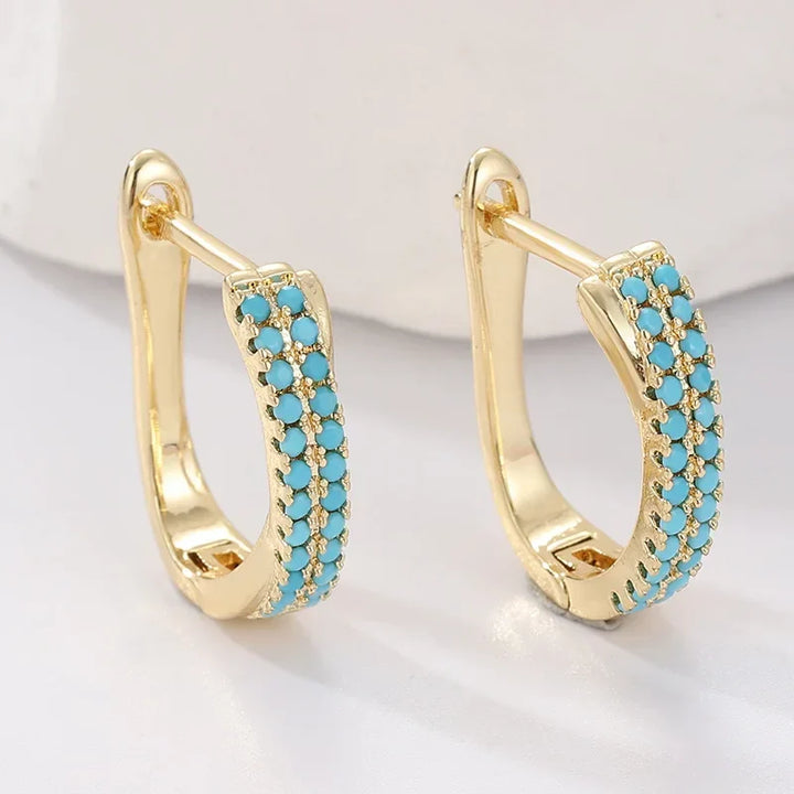 Turquoise Classic Hoop Earrings
