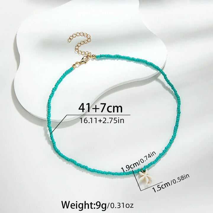 Graceful Turquoise Starfish Necklace