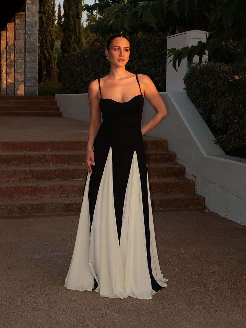Women’s Dress | Contrast Panel Maxi