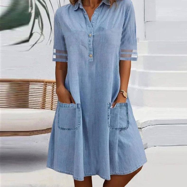 Women’s Dress | Collared Pocket Short Sleeve Mini