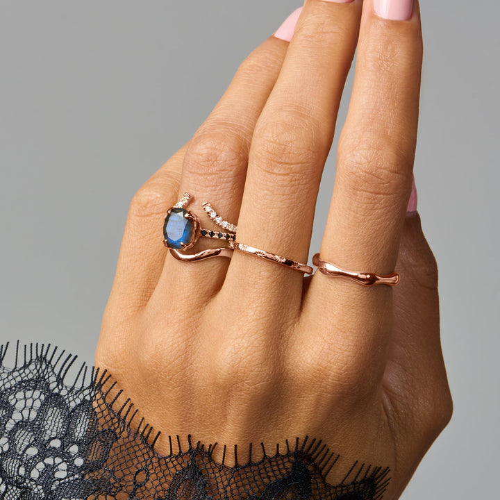Labradorite and Spinel Statement Ring