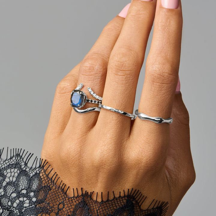 Labradorite and Spinel Statement Ring
