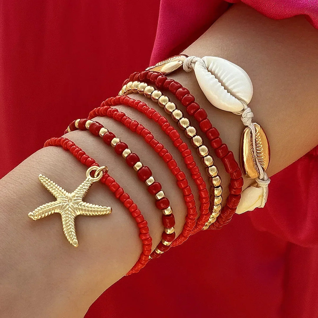 Bohemian Shell Beach Bracelet Set