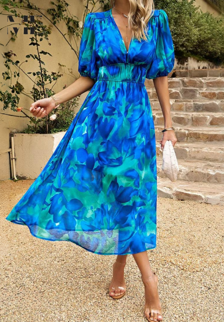 Women's Dress | Floral Print Midi