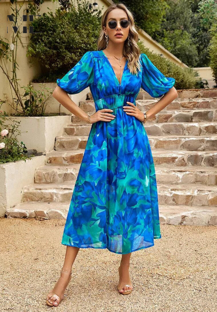 Women's Dress | Floral Print Midi