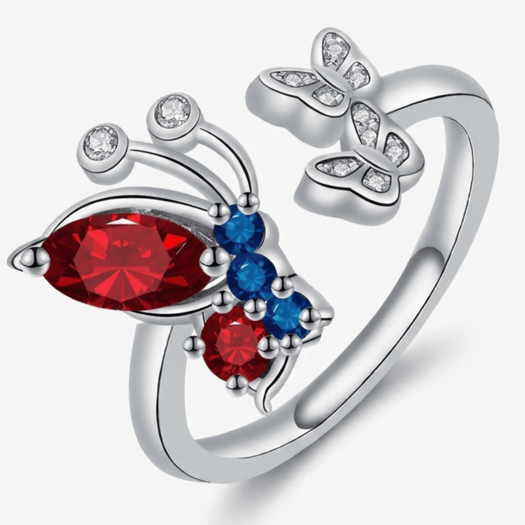 Ruby Wings Butterfly Ring - (ADJUSTABLE)