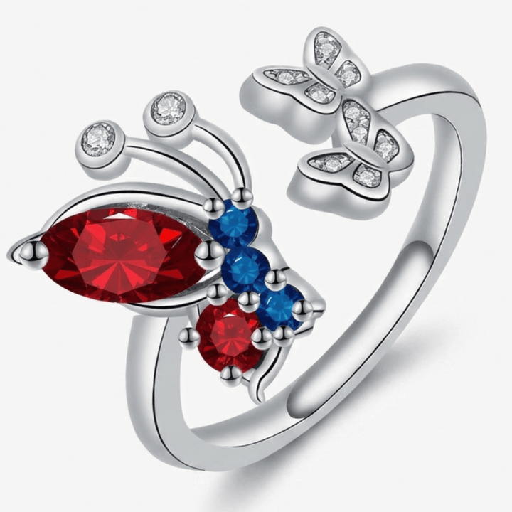 Ruby Wings Butterfly Ring - (ADJUSTABLE)