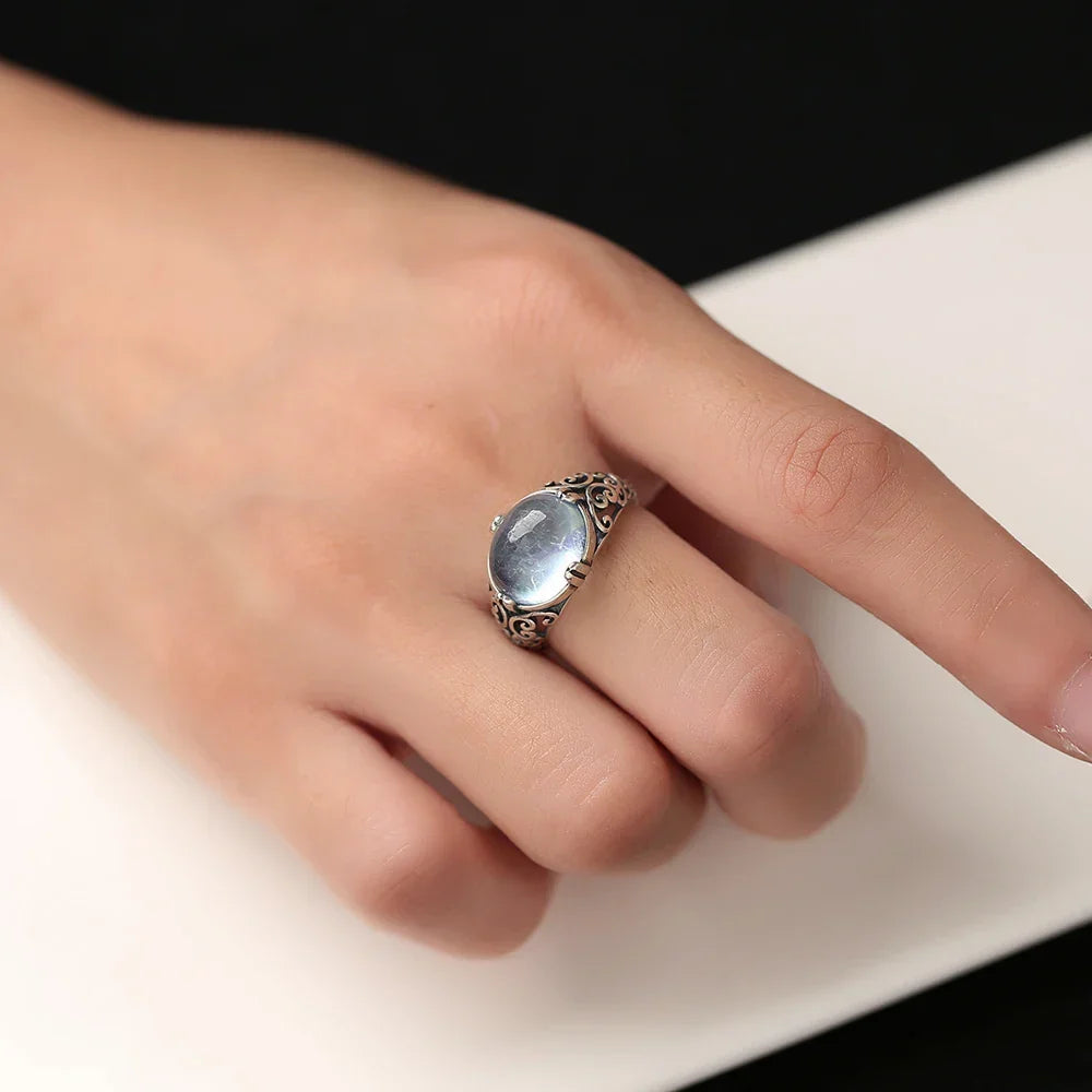 Vintage Aquamarine Sterling Silver Ring