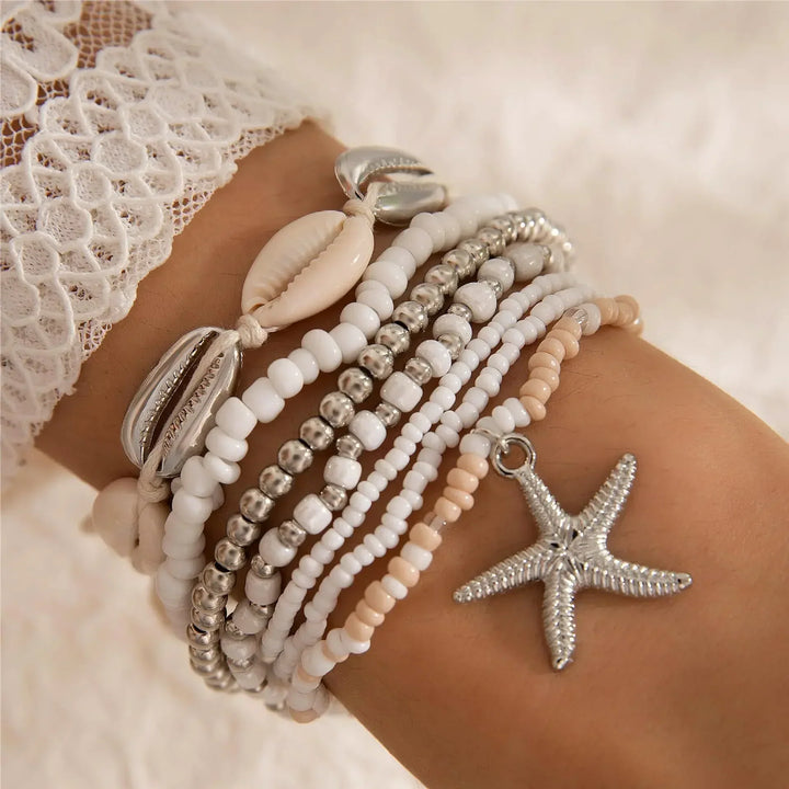 Bohemian Shell Beach Bracelet Set