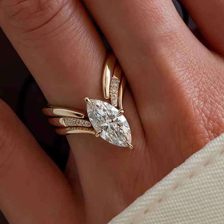 Elegant Marquise Drop Ring