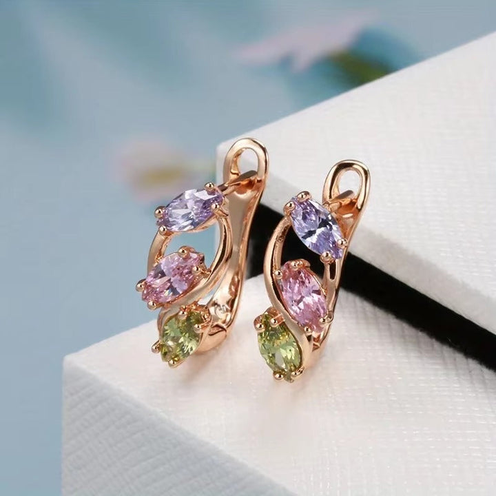 Colourful Zircon Huggie Earrings