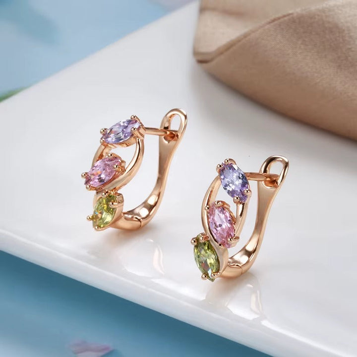Colourful Zircon Huggie Earrings