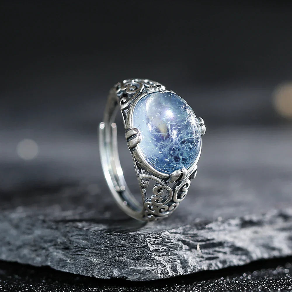 Vintage Aquamarine Sterling Silver Ring