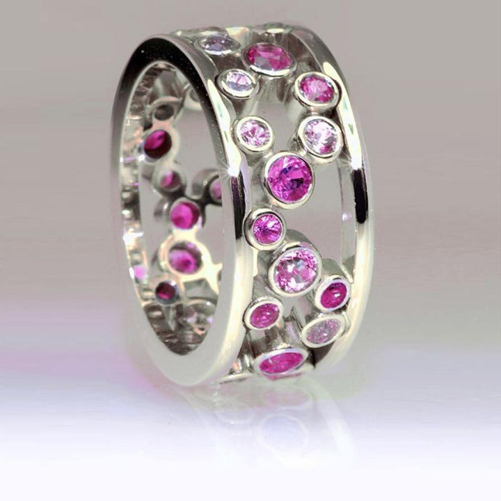 Hollow Blue Crystal Statement Ring