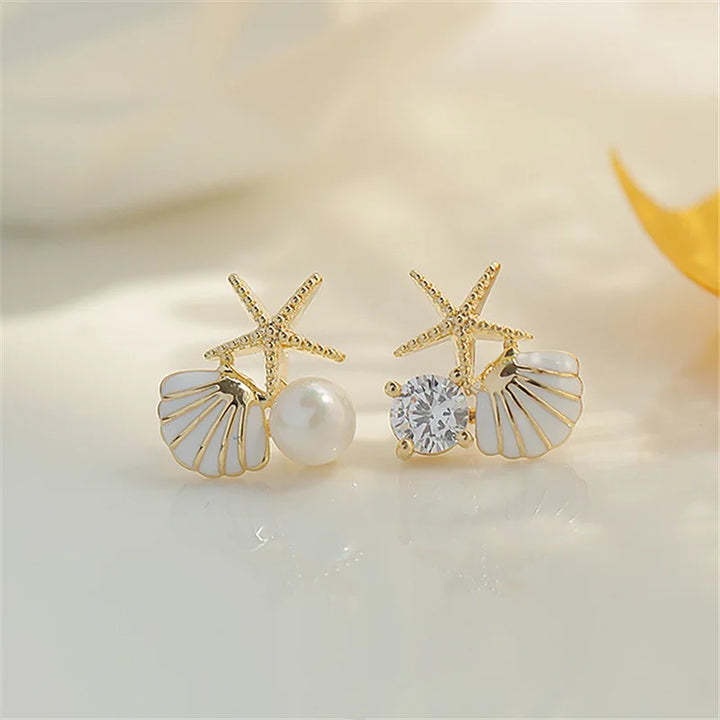 Coastal Dream Starfish Pearl Earrings