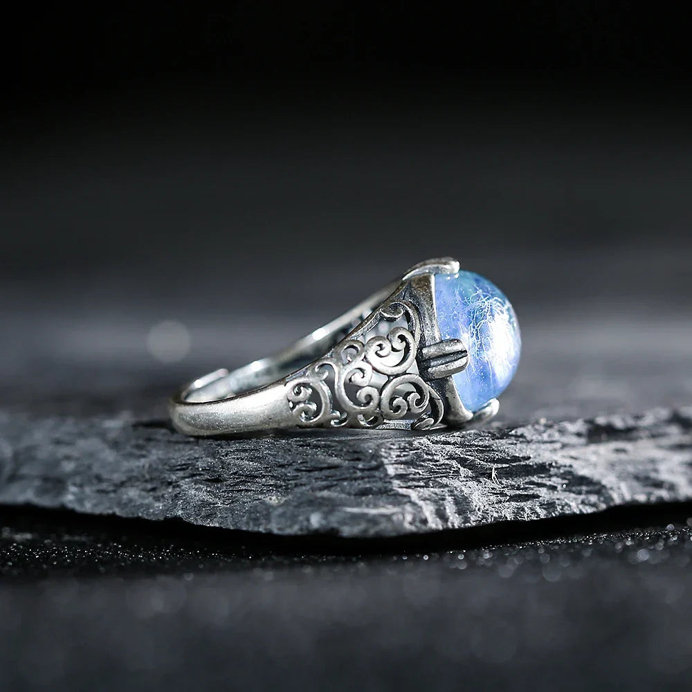 Vintage Aquamarine Sterling Silver Ring