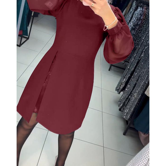 Women's Dress | Structured Mini With Volume Sleeves