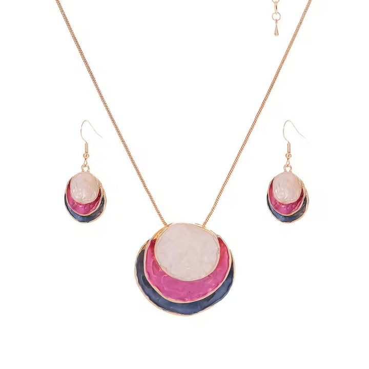 Boho Enamel Necklace and Earring Set
