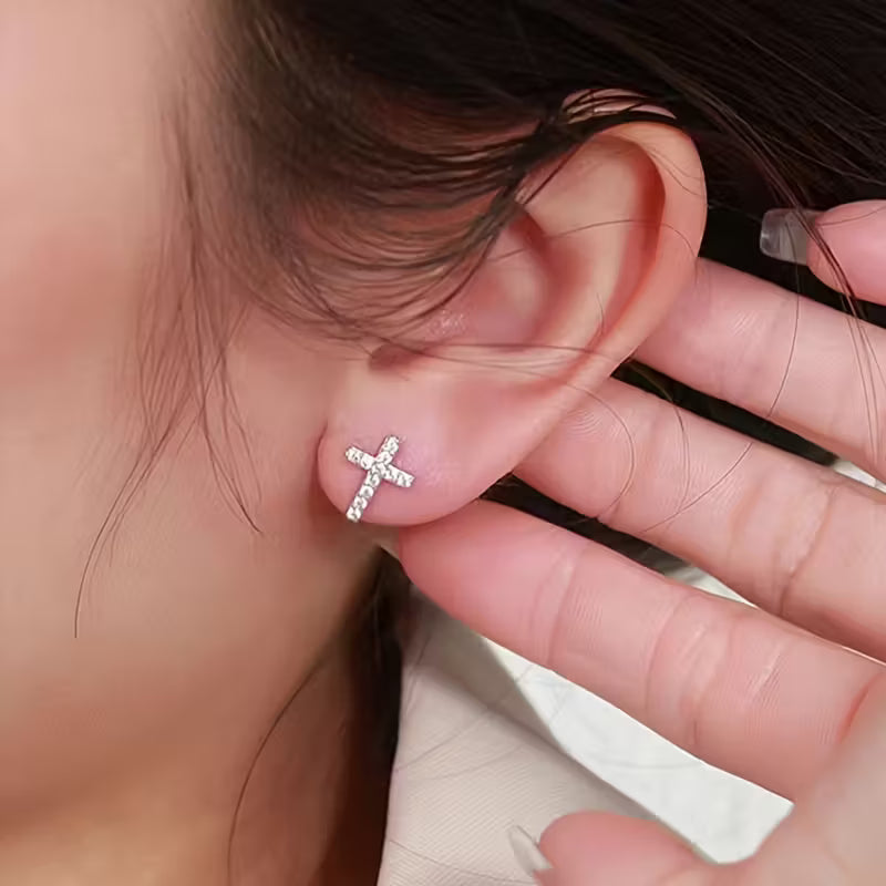 Minimalist Cross Stud Earrings