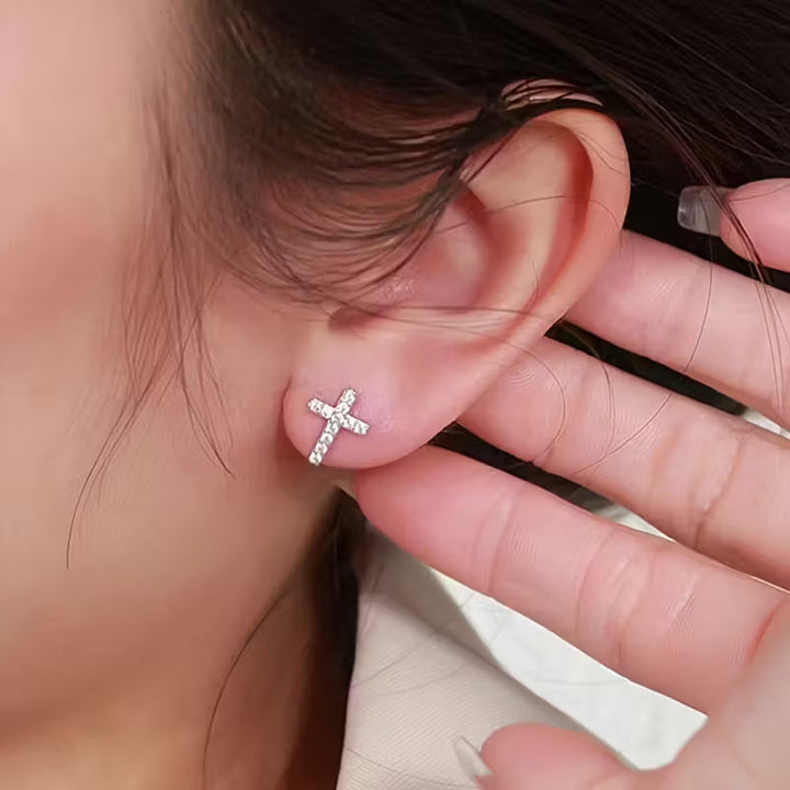 Minimalist Cross Stud Earrings