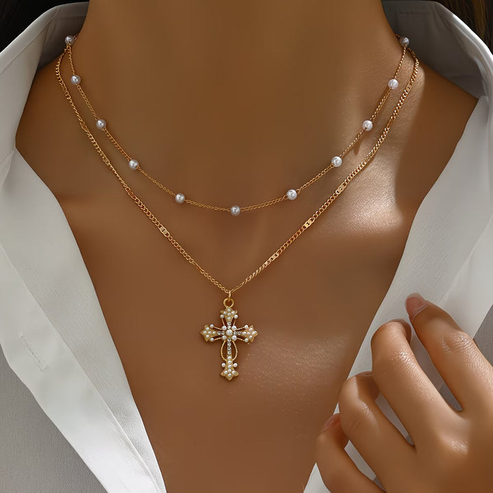 Multi-Layer Cross Pendant Necklace
