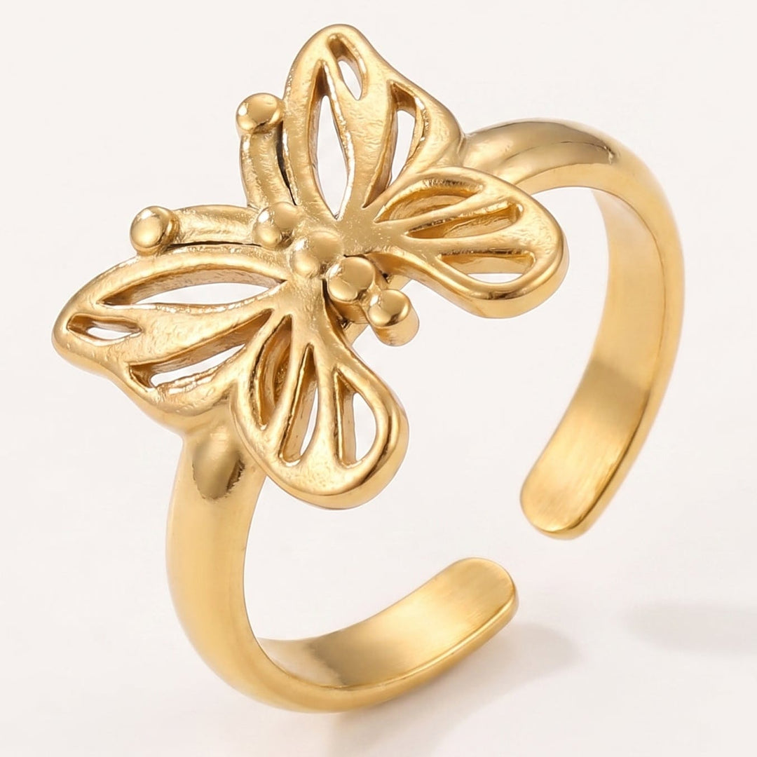 Antique Gold and Silver Butterfly Ring - (ADJUSTABLE)