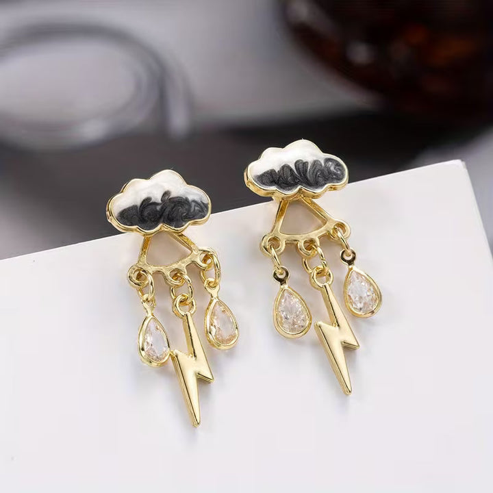 Elegant Cloud Drop Earrings with Tassels
